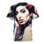 Watercolor art t-shirt featuring a portrait of singer-songwriter Amy Winehouse