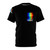 Conan Obrien's portrait in a vibrant rainbow spectrum design on a high-quality t-shirt.