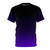 A black and purple gradient t-shirt with a minimalist, fading color design