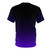 A black and purple gradient t-shirt with a minimalist, fading color design - Back