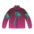 Hotline Miami-inspired puffer jacket with palmtree design, perfect for vaporwave and 80s video game fans
