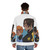 Castlevania inspired puffer jacket featuring the characters Sypha and Trevor from the video game series - men back