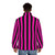 Hot pink and black striped puffer jacket - men back