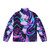 Synthwave Starlight Glimmer puffer jacket featuring retro 80s neon design - Back
