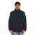 Puffer jacket featuring synthesizer waveforms design, perfect for electronic musicians and synth players. - men front