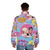 Vintage-inspired 1960s comedy puffer jacket with movie theme - men back
