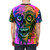 Vibrant graphic t-shirt design featuring the iconic Tar Man character from the horror movie "Return of the Living Dead" - men back