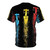 Formula 1 inspired t-shirt with a graphic design of racing cars disintegrating - Back