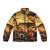Puffer jacket with image of legendary jazz drummer Tony Williams