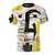 Vibrant abstract art t-shirt with expressive basquiatish-inspired visuals and neo-expressionist style elements.