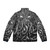 A black puffer jacket with a Lovecraft-inspired design, featuring tentacles and the Cthulhu mythos. - Back
