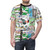 Collage design t-shirt featuring aviation, flight, and safety-themed graphics - men front