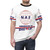 Vintage-style graphic t-shirt featuring the colors and logo of the Norwegian air airline - men front