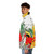 Surf or Die Japanese art-inspired puffer jacket with devil tattoo design - men side left