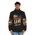 Retro puffer jacket with distressed design, perfect for indie music fans and musicians - men front