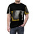 Retro pop art graphic t-shirt featuring the iconic silhouette of filmmaker Alfred Hitchcock with gold details - men front