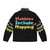 Puffer jacket with "Hobbies Include Napping" funny sticker design - Back