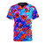 Vibrant floral design on a women's t-shirt
