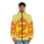 Superhero Letter Z Fire Insignia Puffer Jacket - men front