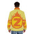Superhero Letter Z Fire Insignia Puffer Jacket - men back