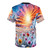 Colorful and vibrant floral sunset graphic on a t-shirt - Back