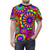 Vibrant retro floral t-shirt featuring a groovy hippie flower design - men front