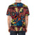 Colorful and vibrant t-shirt design featuring a four-armed figure in a cosmic, psychedelic style - men back