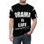 Dramatic movie quote t-shirt featuring an iconic Alfred Hitchcock quote about the nature of drama. - men front