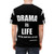 Dramatic movie quote t-shirt featuring an iconic Alfred Hitchcock quote about the nature of drama. - men back