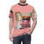 A retro-styled t-shirt featuring a Macintosh Plus-inspired vaporwave graphic design in a floral pattern. - men front