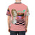 A retro-styled t-shirt featuring a Macintosh Plus-inspired vaporwave graphic design in a floral pattern. - men back