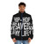 White puffer jacket with hip hop inspired graphic design - men front