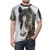 A striking black horse silhouette against a snowy winter backdrop printed on a high-quality t-shirt. - men front