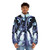 A stylish puffer jacket featuring the dark and powerful Nightmare Moon from the anime universe. - men front