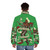 Super Green Puffer Jacket with Ruby Rhod Inspired Design - men back