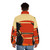 Sunset Samurai Puffer Jacket with Samurai Champloo Inspired Design - men back