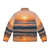 Sunset Over the Beach Puffer Jacket with Vibrant Sunset and Ocean Landscape - Back