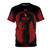 Striking devil-themed t-shirt design featuring a comic book-style superhero character