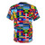 Vibrant t-shirt featuring flags of Caribbean countries like Cuba, Jamaica, and Puerto Rico - Back