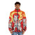 Amaterasu puffer jacket featuring the Japanese sun deity design - men front