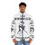 Sumo wrestler themed puffer jacket with Japanese characters and sumo wrestlers Asashoryu and Hakuho - men front