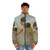 Surreal summer dreaming puffer jacket with vintage collage designs - men front