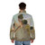 Surreal summer dreaming puffer jacket with vintage collage designs - men back