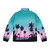Summer paradise puffer jacket with palm trees and sunset silhouette - Back