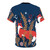 A t-shirt featuring a beautiful floral and nature-inspired design with a fox, leaves, and night sky elements. - Back