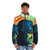 Stranger Things Hopper Inspired Puffer Jacket with Pop Art Design - men front