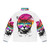 Adorable summer cat puffer jacket with space and rainbow pattern - Back