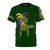 T-Rex wearing a jester costume on a whimsical t-shirt design