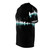 Black and white graphic t-shirt with a sound wave and city skyline design - men left