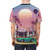 Retro synthwave graphic tee featuring a sunset drive with palm trees - men back